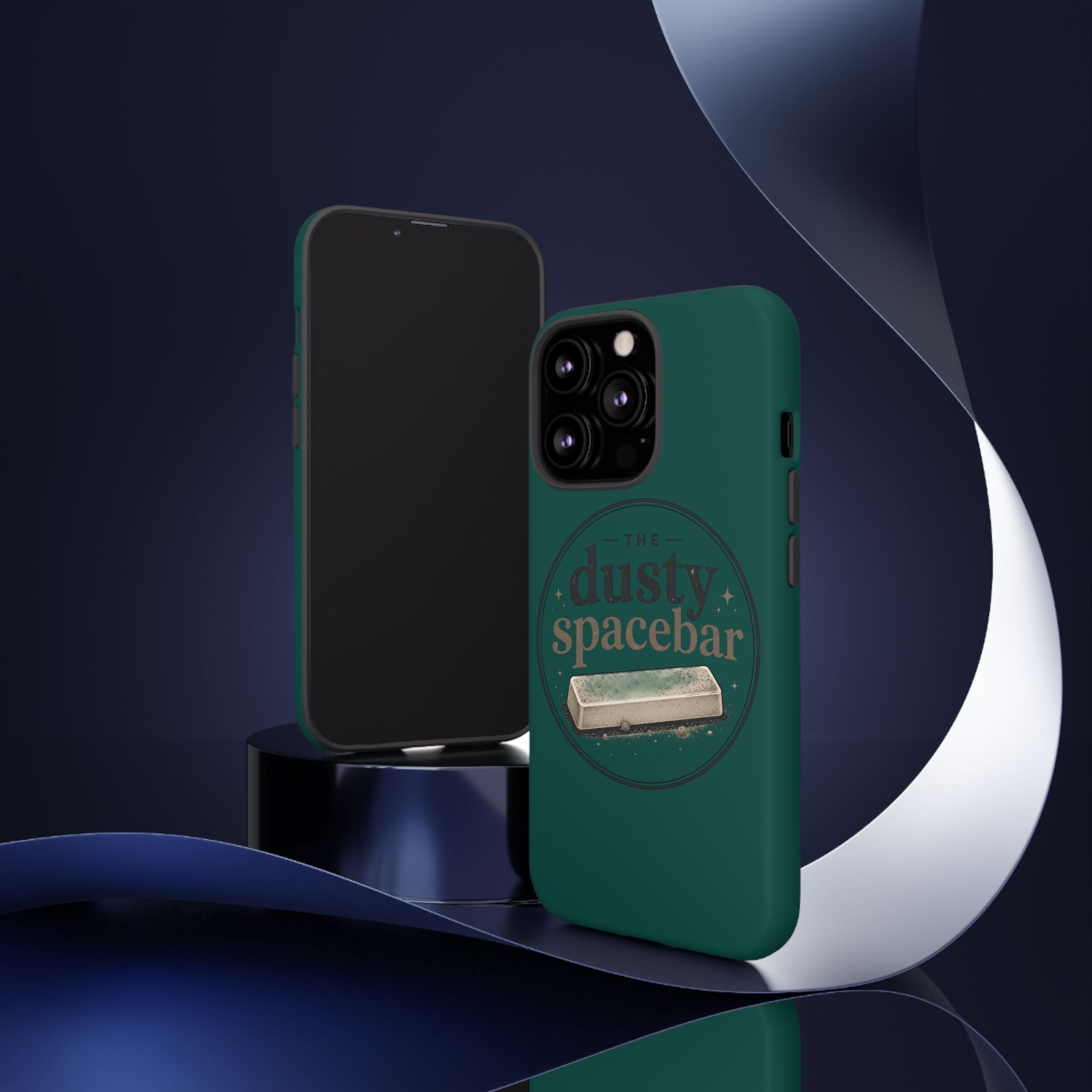 Tough Cases — Rugged Green “dusty spacebar” Phone Case