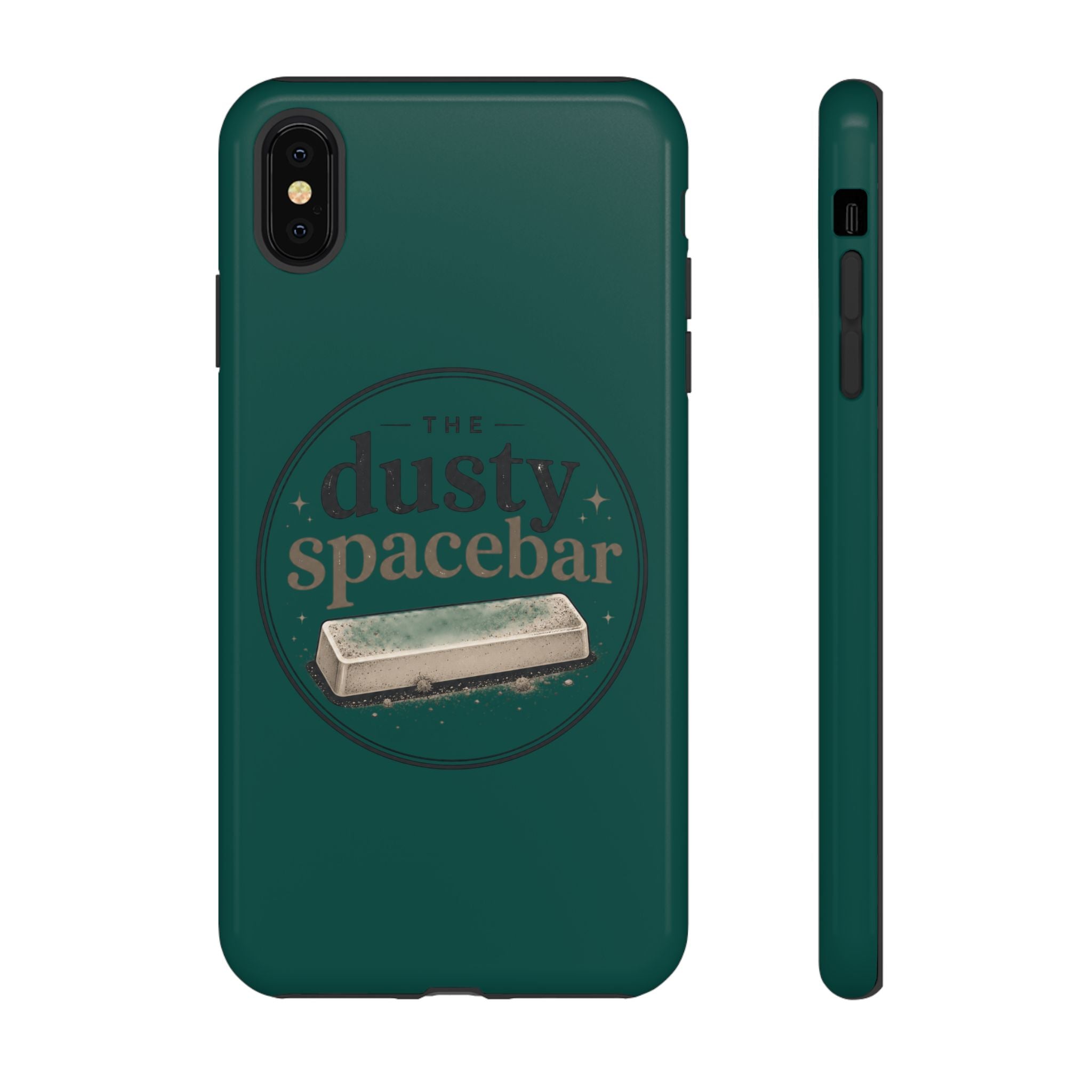 Tough Cases — Rugged Green “dusty spacebar” Phone Case