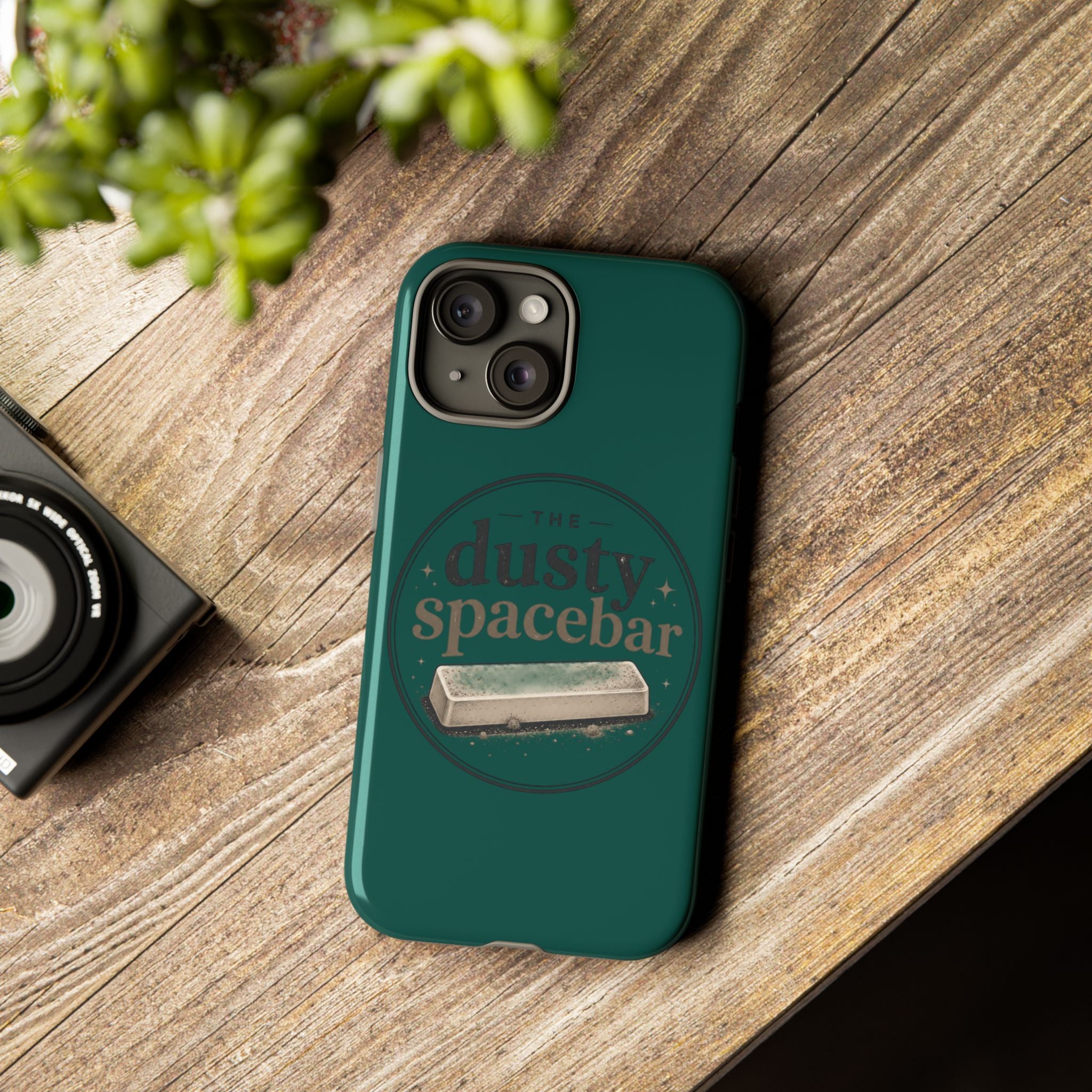 Tough Cases — Rugged Green “dusty spacebar” Phone Case
