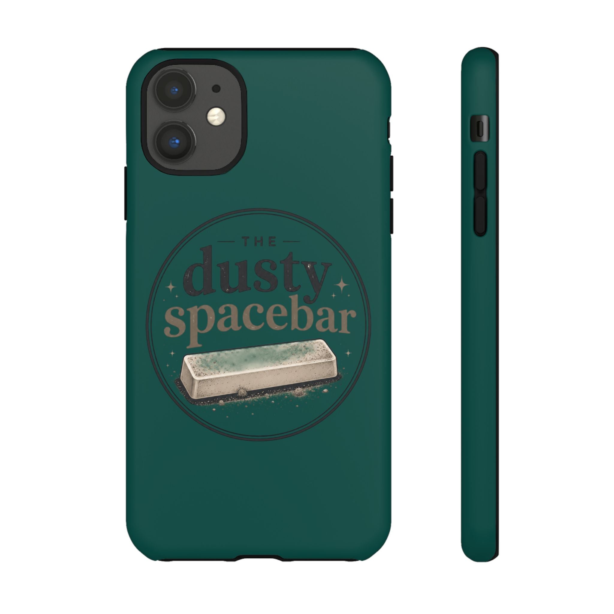 Tough Cases — Rugged Green “dusty spacebar” Phone Case