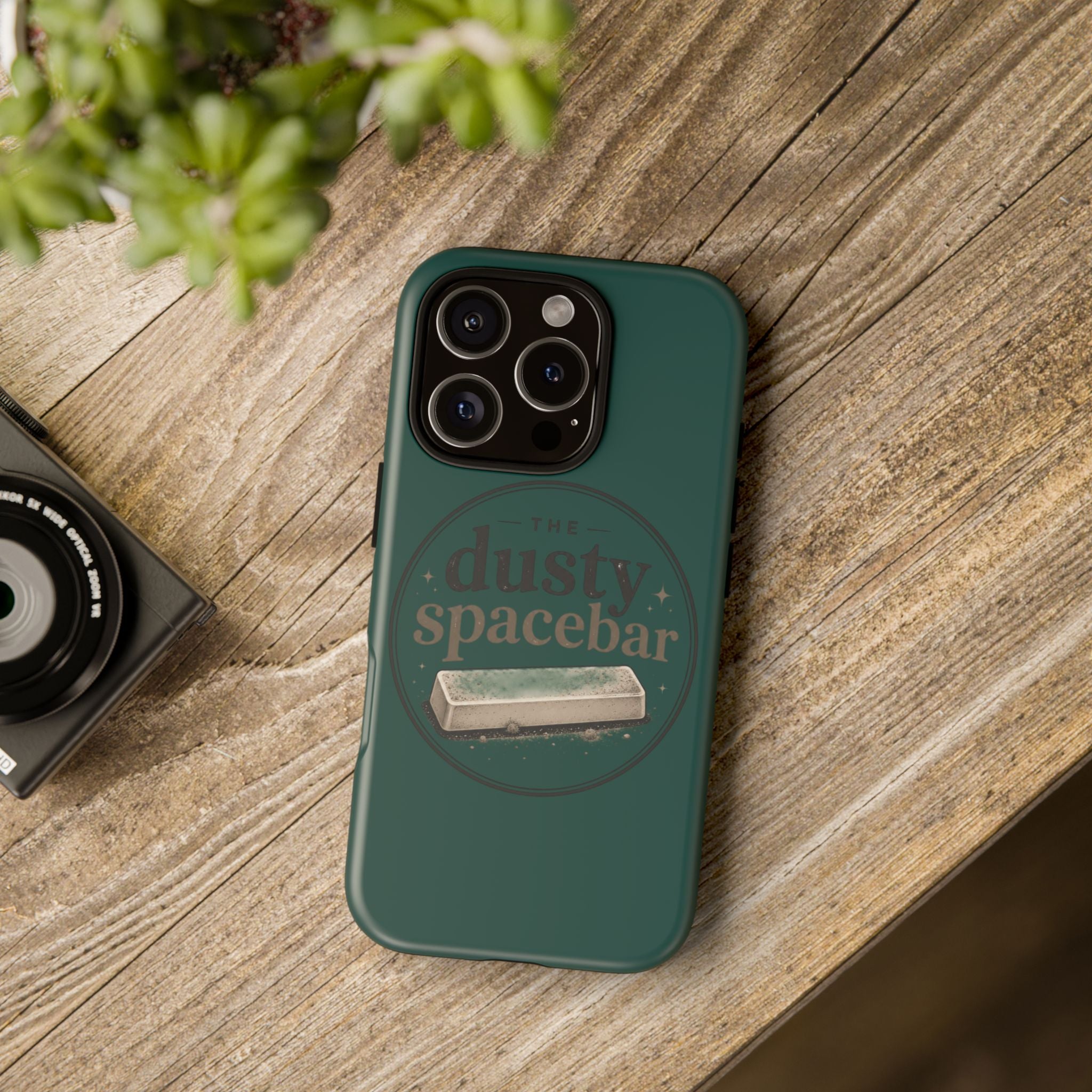 Tough Cases — Rugged Green “dusty spacebar” Phone Case
