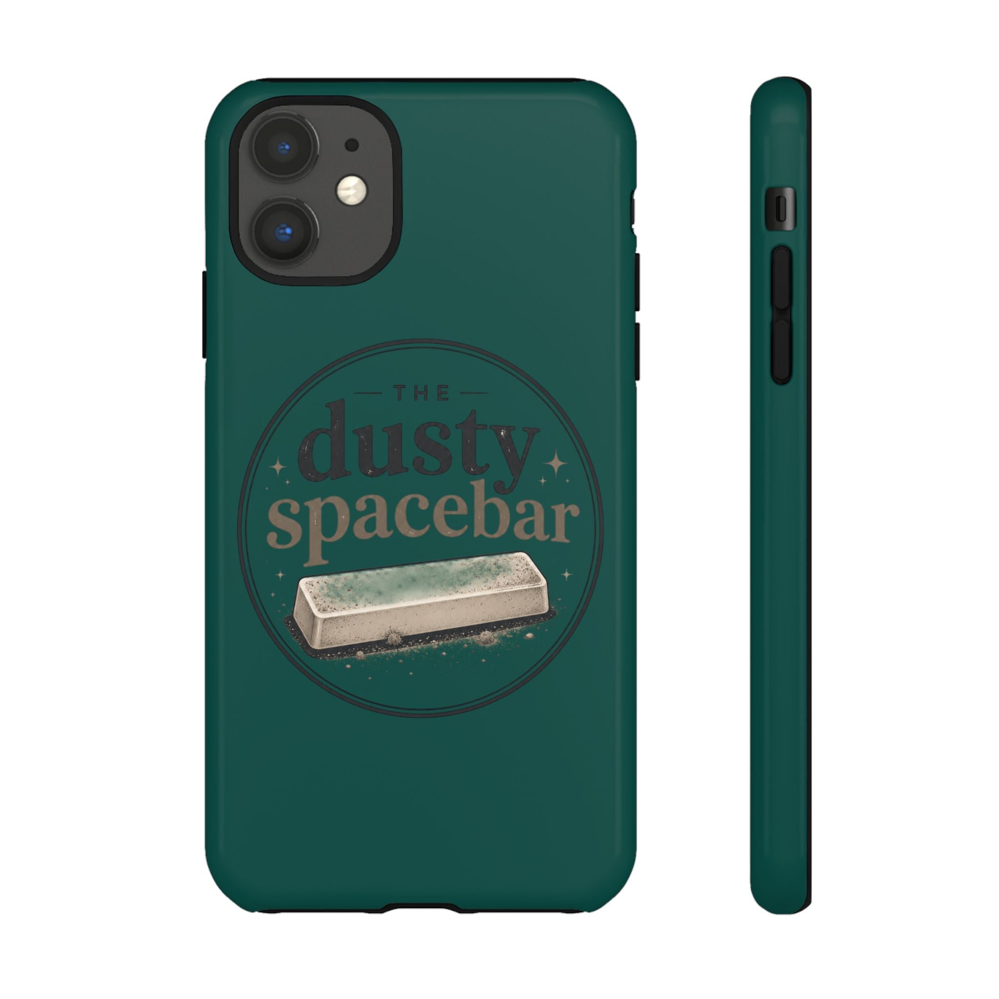 Tough Cases — Rugged Green “dusty spacebar” Phone Case