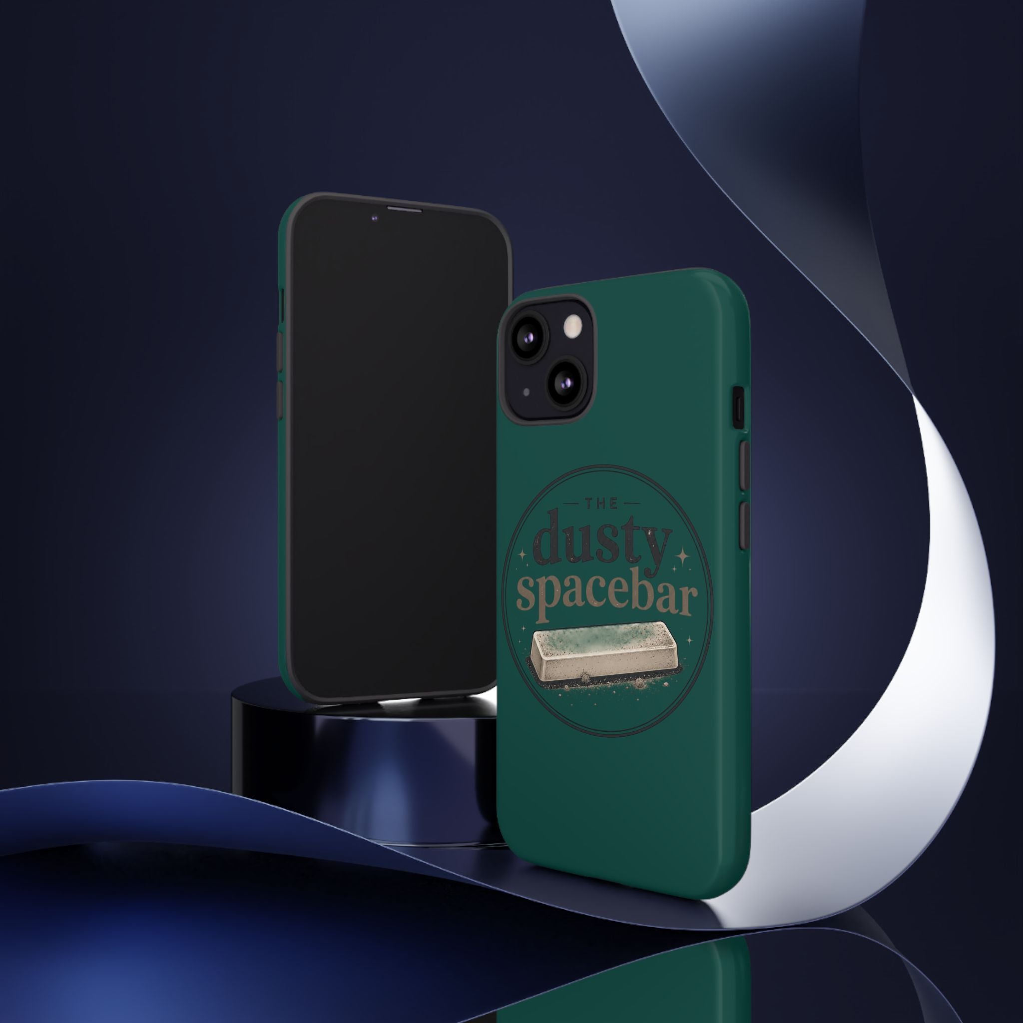 Tough Cases — Rugged Green “dusty spacebar” Phone Case