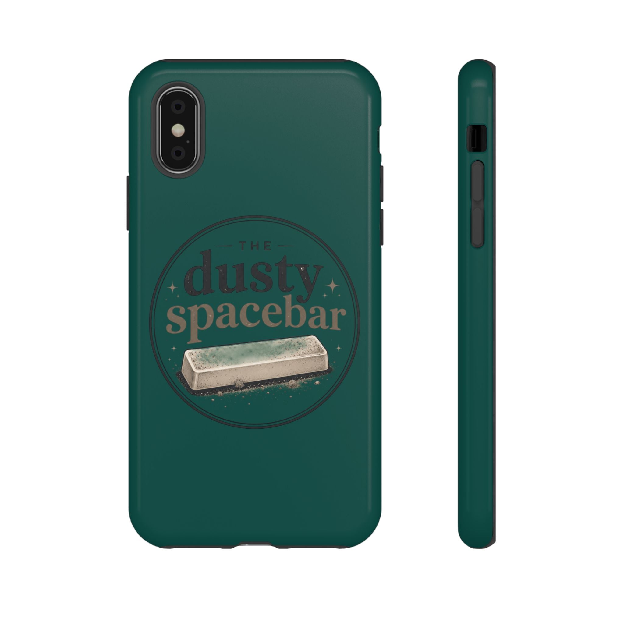Tough Cases — Rugged Green “dusty spacebar” Phone Case