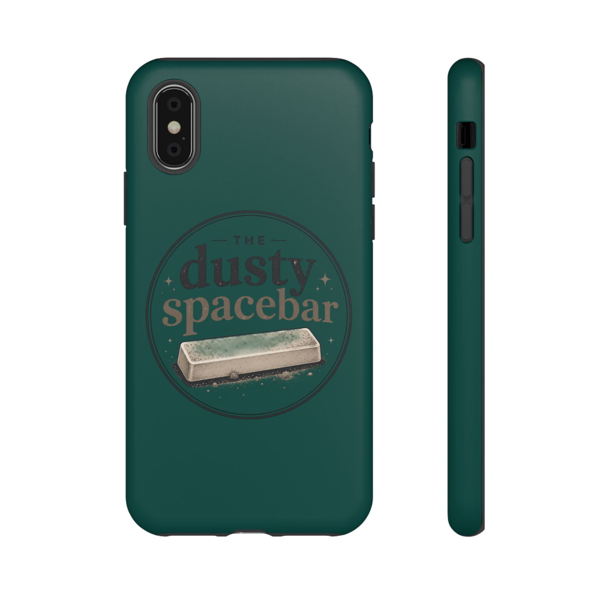 Tough Cases — Rugged Green “dusty spacebar” Phone Case