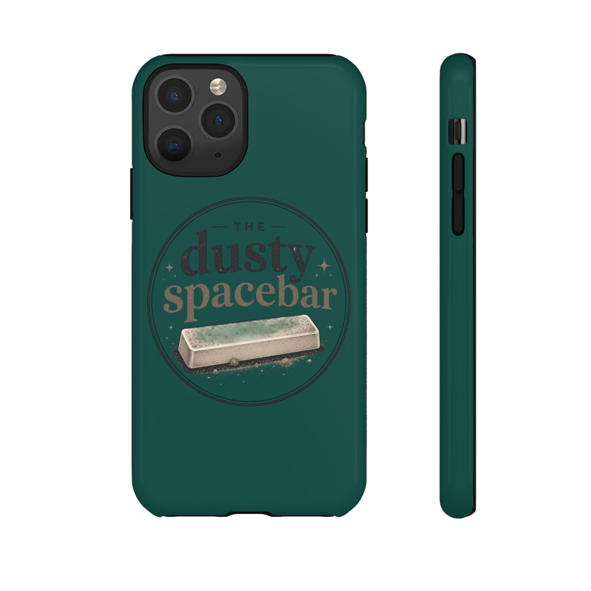 Tough Cases — Rugged Green “dusty spacebar” Phone Case