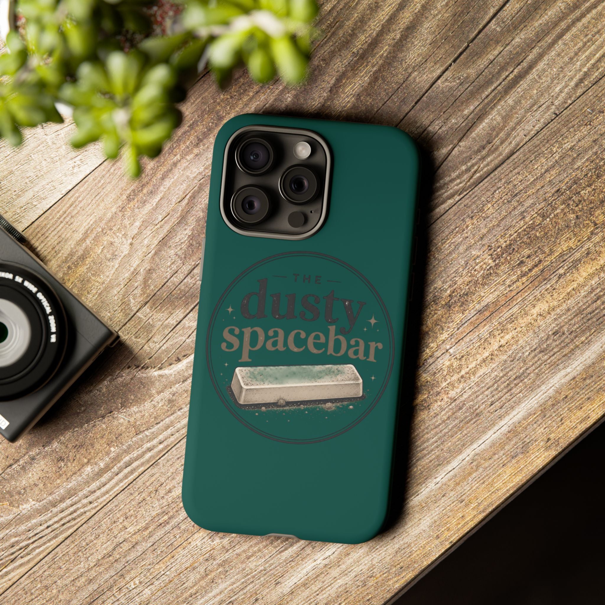 Tough Cases — Rugged Green “dusty spacebar” Phone Case