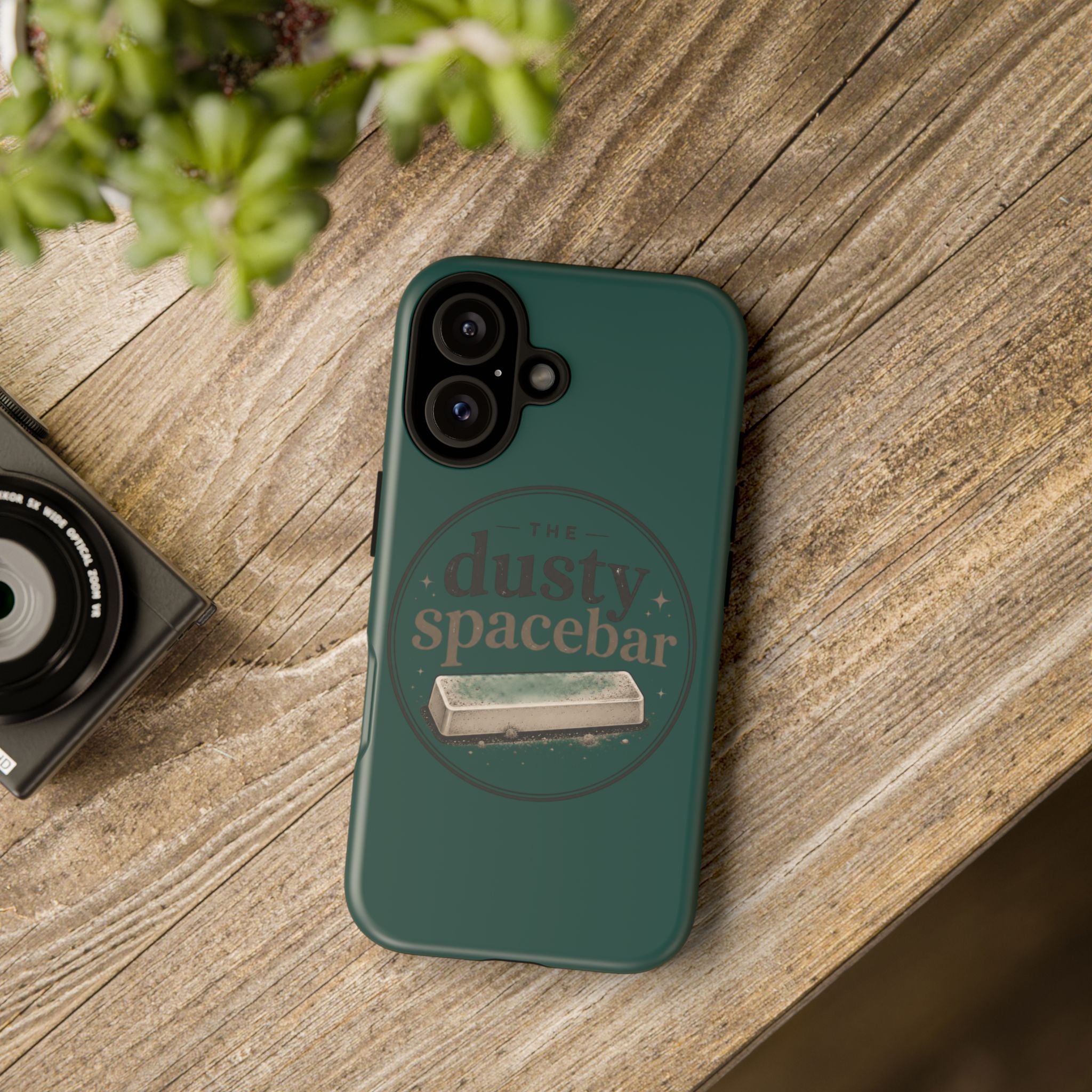 Tough Cases — Rugged Green “dusty spacebar” Phone Case
